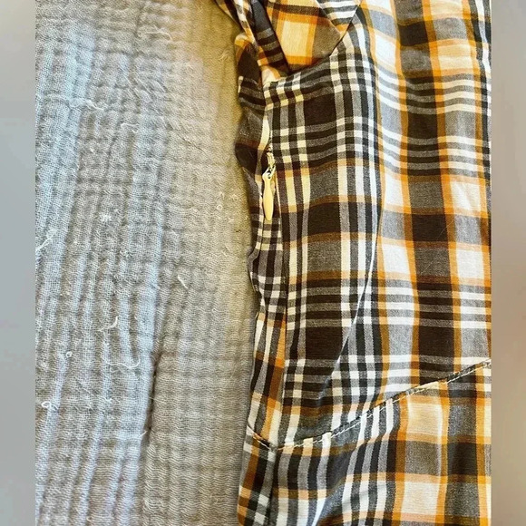 Afends Plaid Mini Dress in Brown and Cream - Picture 6 of 8